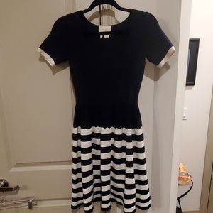 Kate Spade Black and White Striped Sweater Dress